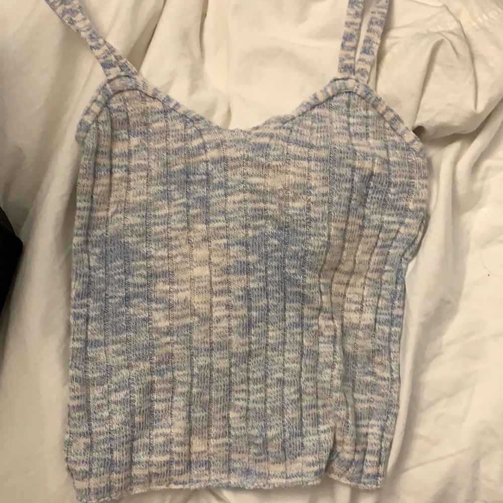 American Eagle grey blue knit tank top